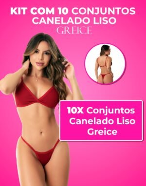 Kit 10 Conjuntos Canelados Liso – Doce Malícia