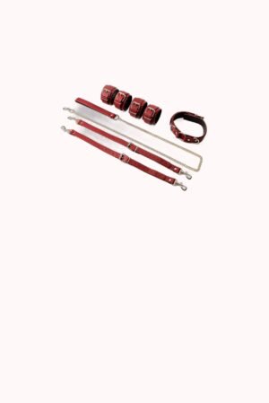 Kit Sado Erótico – Coleira, Algemas e Tornozeleira Interligadas – Doce Malícia