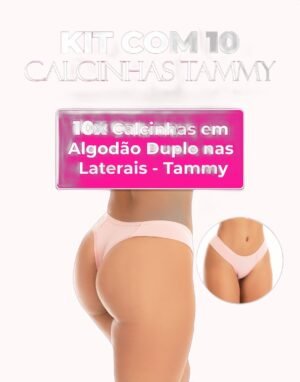 Kit 10 Calcinhas em algodão duplo nas laterais – Doce Malícia