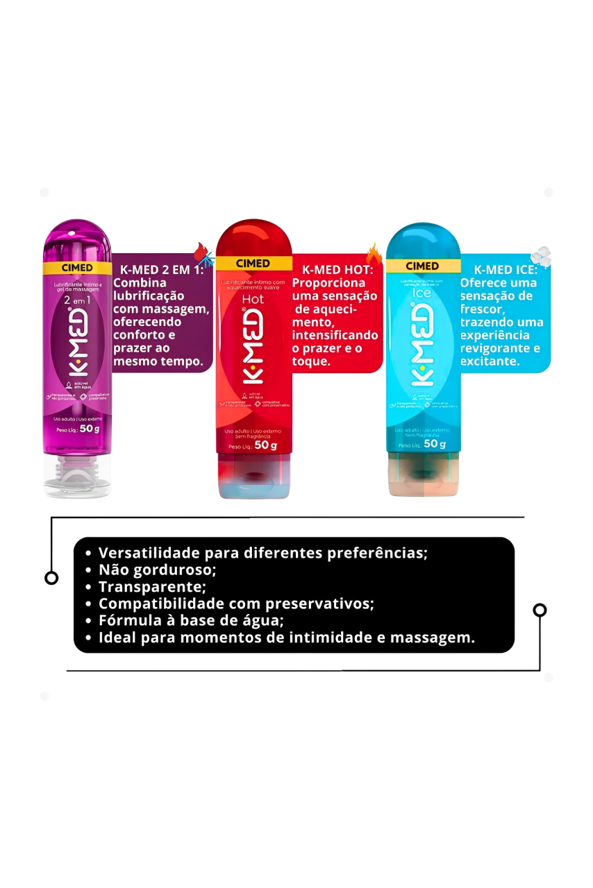 Kit K-Med Trio | Hot + Ice + 2×1 – Tripla Sensação – 50g Cada – Doce Malícia - Imagem 4
