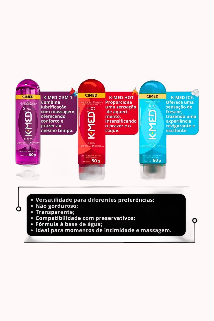 Kit K-Med Trio | Hot + Ice + 2×1 – Tripla Sensação – 50g Cada – Doce Malícia - Imagem 2