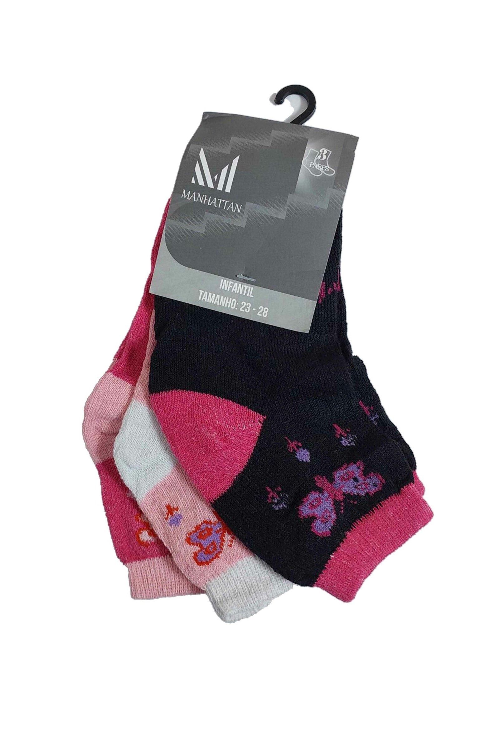 Kit com 3 Meias Infantil Feminina – Doce Malícia - Imagem 2