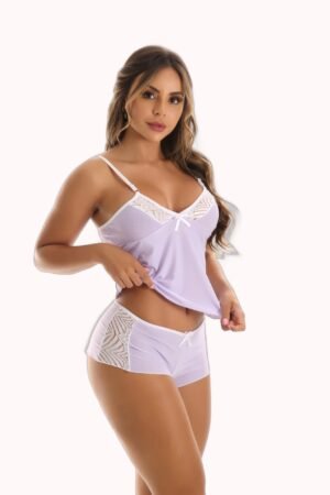 Short Doll em poá com renda – Doce Malícia