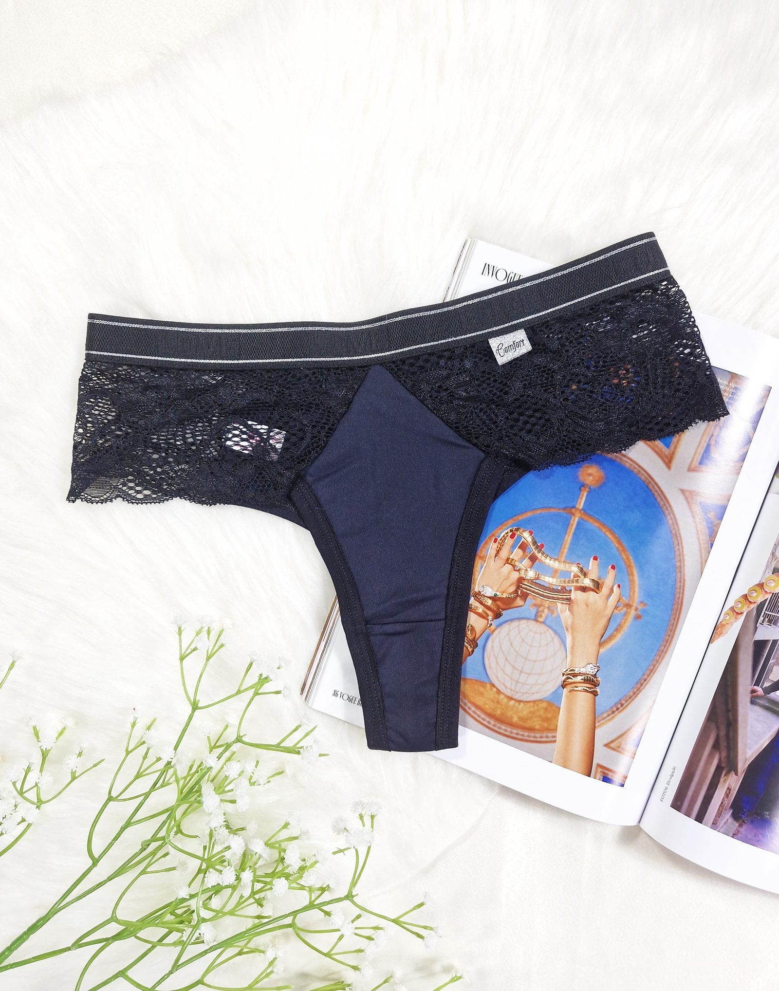 Tanga Fio com Renda Lateral e Elástico – Doce Malícia - Imagem 8