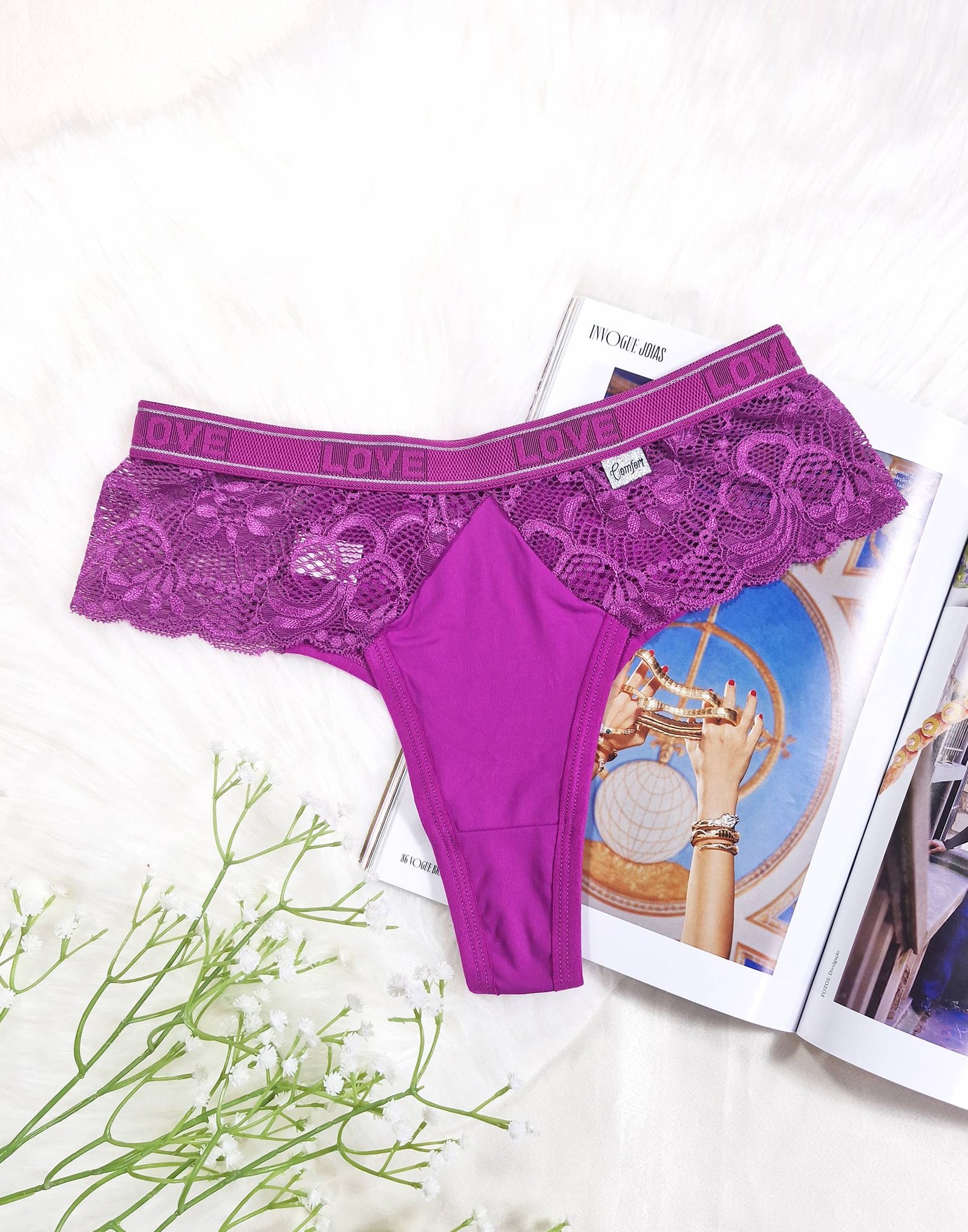 Tanga Fio com Renda Lateral e Elástico – Doce Malícia - Imagem 7