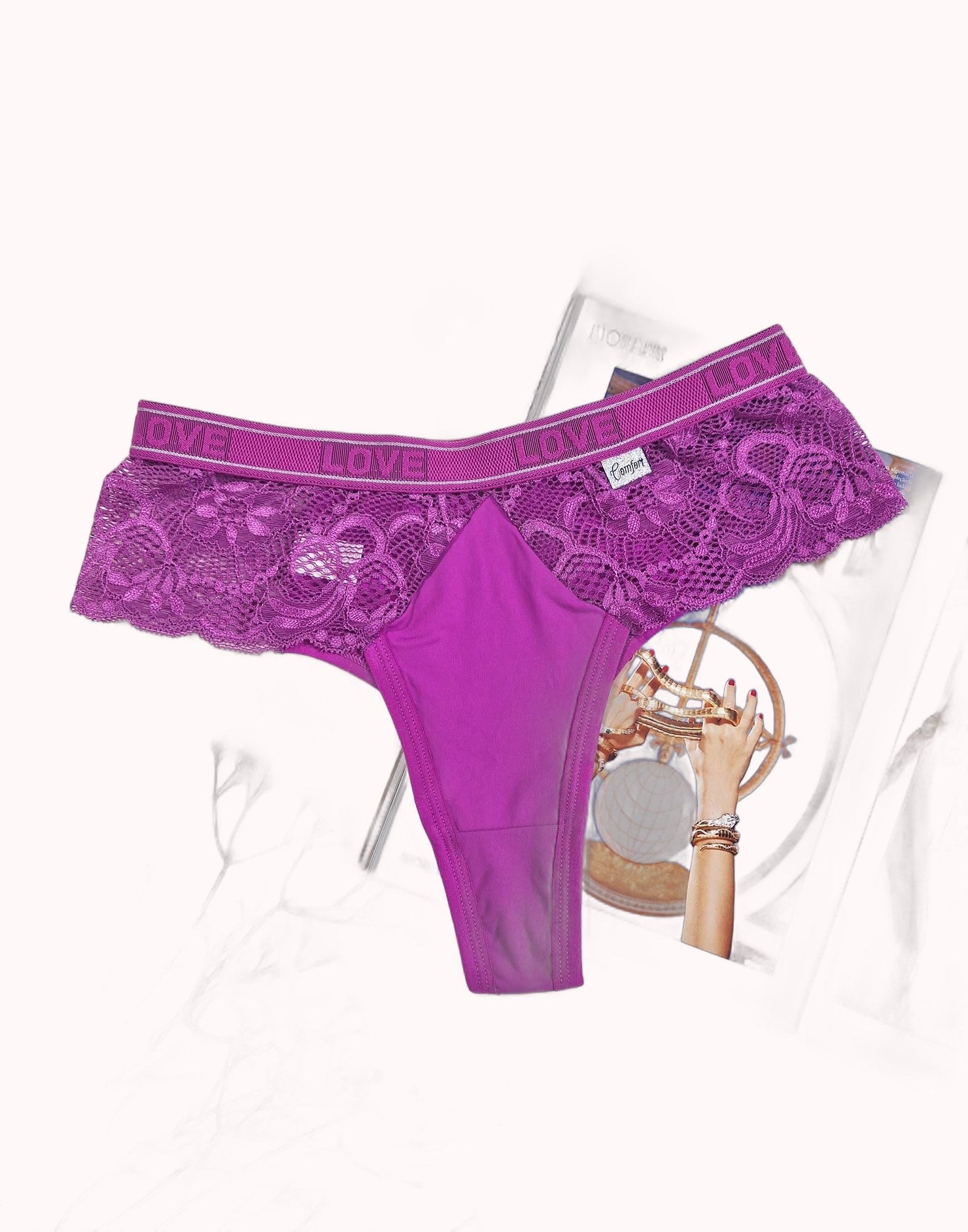 Tanga Fio com Renda Lateral e Elástico – Doce Malícia