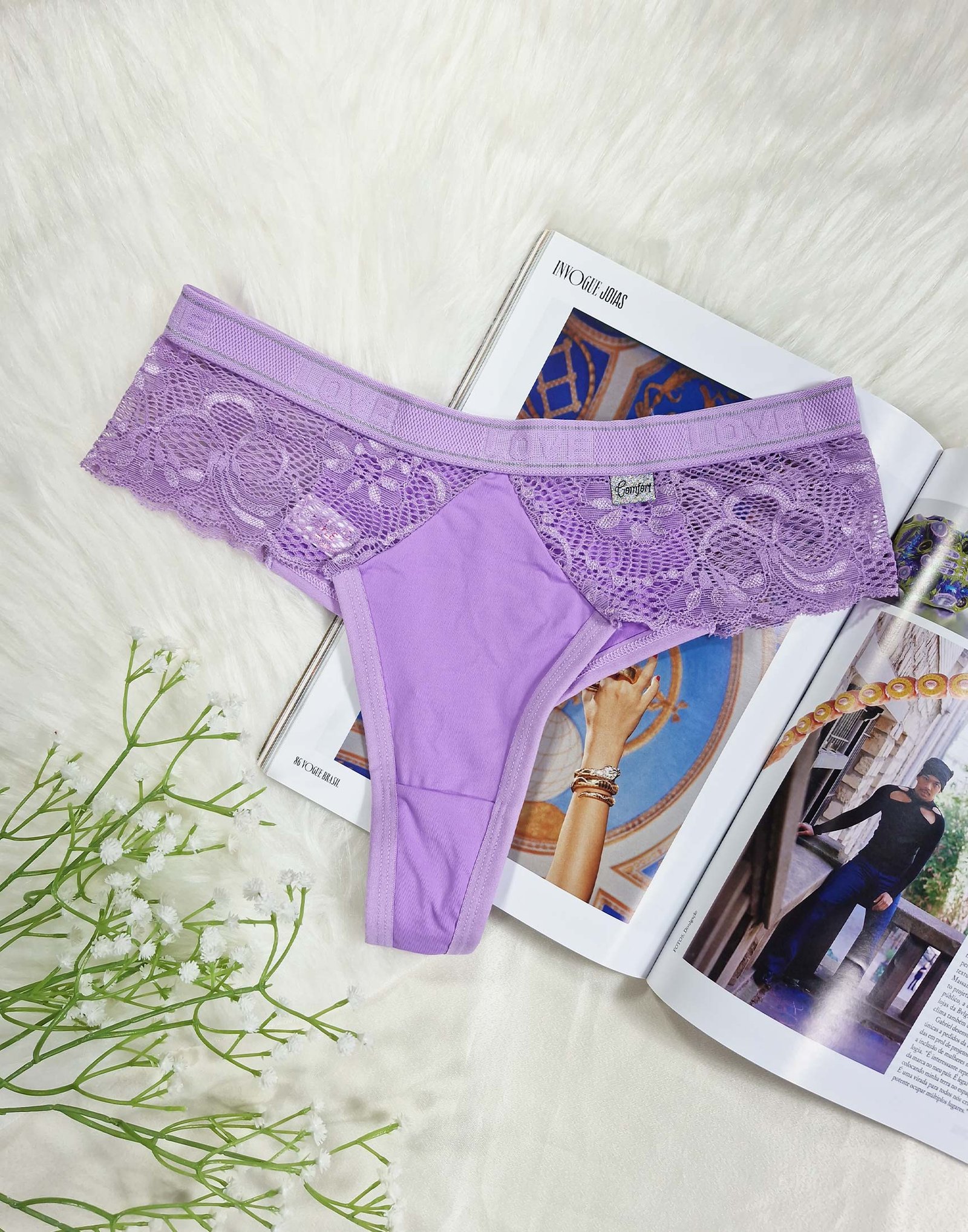 Tanga Fio com Renda Lateral e Elástico – Doce Malícia - Imagem 10