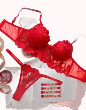 Conjunto Personalizável em Tule Bordado – Wendy – Rubi – Doce Malícia